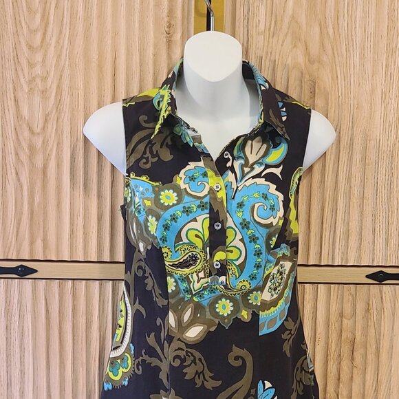"Donna Morgan Sleeveless Paisley Fit & Flare Dress, Size 6" - Picture 6 of 12